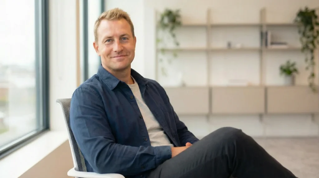 Lydstudie nær København – Producer ved tastatur. – Lydstudiet